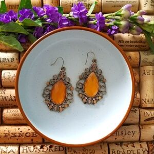 Golden Yellow Dangling Earrings